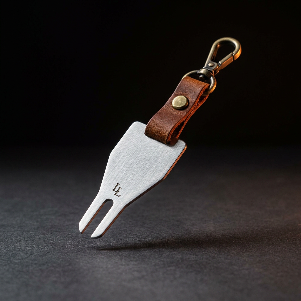 Stainless Divot Tool + Leather